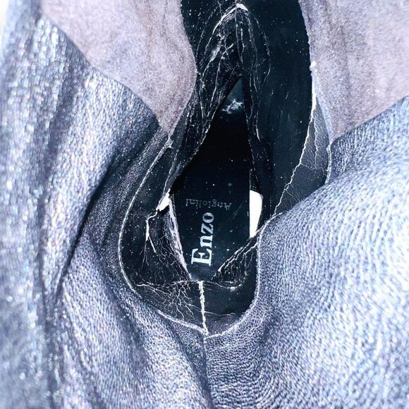 Enzo Angiolini Eabaki Wedge Boots Black Suede / Leather Women's 8 - Picture 9 of 11